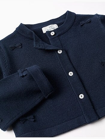 Cárdigan de punto corto con lazos