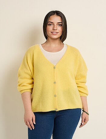 Cárdigan de punto de alpaca, cuello en V - AFIBEL