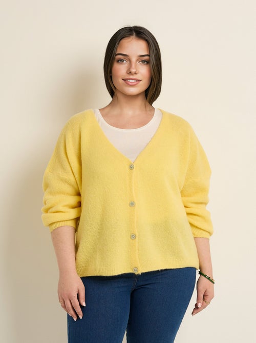 Cárdigan de punto de alpaca, cuello en V - AFIBEL - Kiabi
