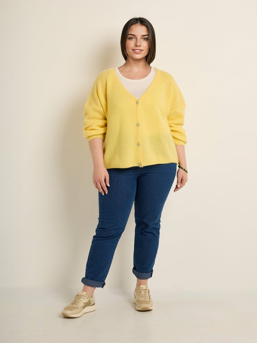 Cárdigan de punto de alpaca, cuello en V - AFIBEL - Kiabi