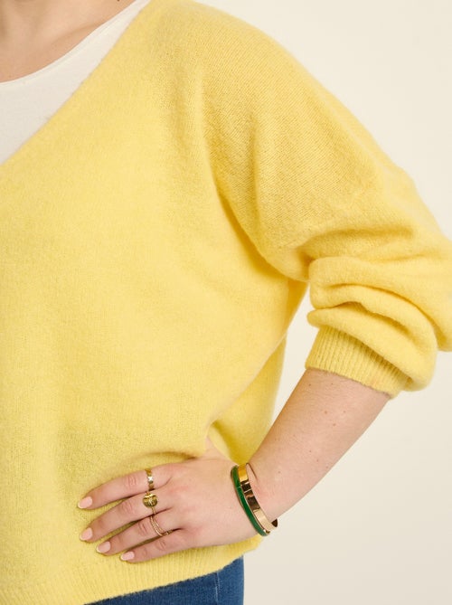 Cárdigan de punto de alpaca, cuello en V - AFIBEL - Kiabi
