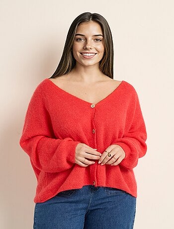 Cárdigan de punto de alpaca, cuello en V - AFIBEL