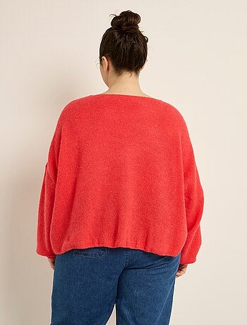 Cárdigan de punto de alpaca, cuello en V - AFIBEL