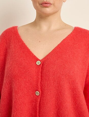 Cárdigan de punto de alpaca, cuello en V - AFIBEL