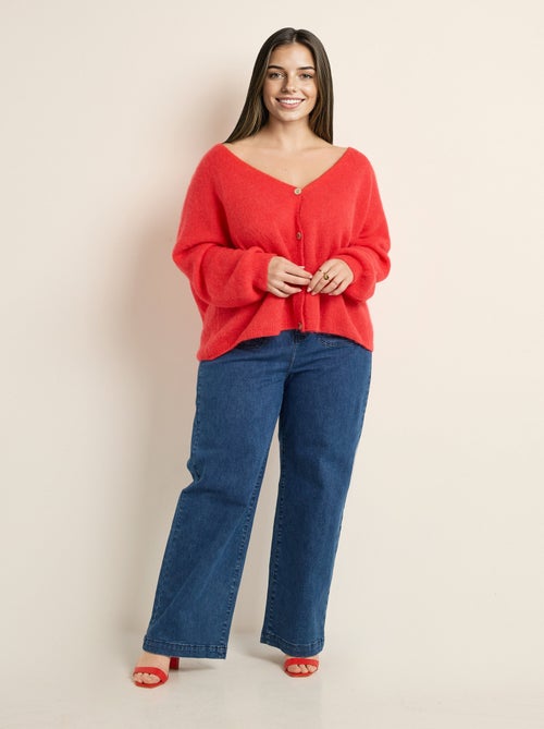 Cárdigan de punto de alpaca, cuello en V - AFIBEL - Kiabi