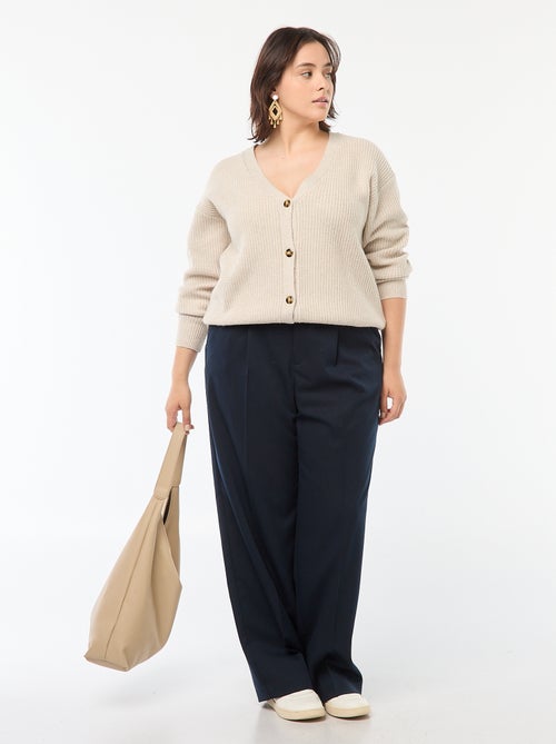 Cárdigan de punto de canalé - Kiabi