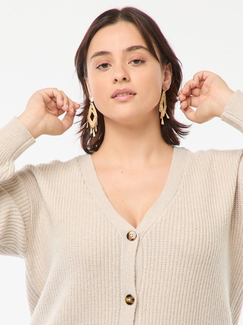 Cárdigan de punto de canalé - Kiabi