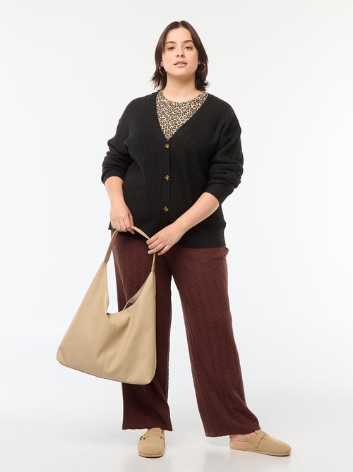 Cárdigan de punto de canalé - Kiabi