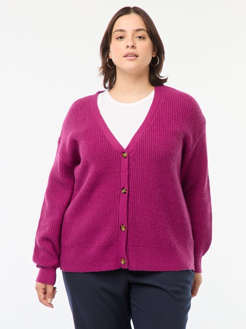 Cárdigan de punto de canalé - Kiabi