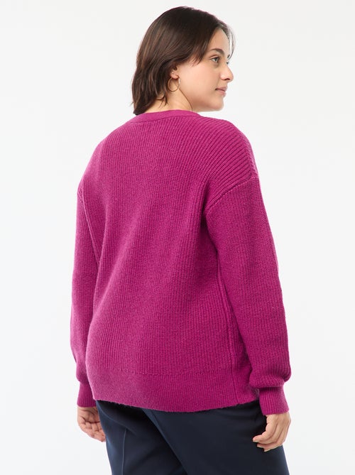 Cárdigan de punto de canalé - Kiabi