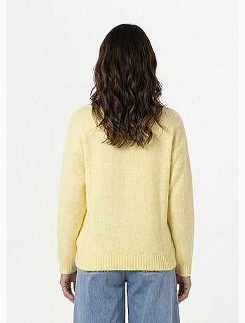 Cárdigan de punto de cuello redondo con lana - AFIBEL