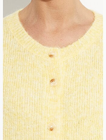 Cárdigan de punto de cuello redondo con lana - AFIBEL