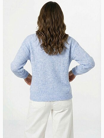 Cárdigan de punto de cuello redondo con lana - AFIBEL