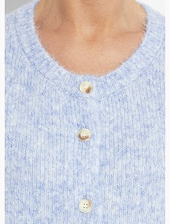 Cárdigan de punto de cuello redondo con lana - AFIBEL