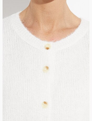 Cárdigan de punto de cuello redondo con lana - AFIBEL