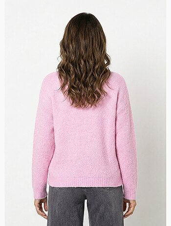 Cárdigan de punto de cuello redondo con lana - AFIBEL