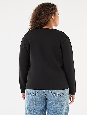 Cárdigan de punto en relieve con botones retro