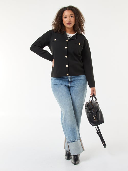 Cárdigan de punto en relieve con botones retro - Kiabi