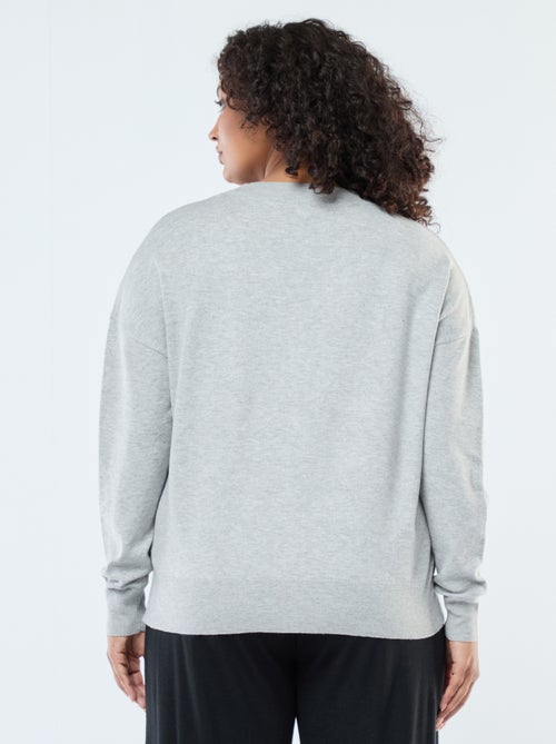 Cárdigan de punto fino con abertura abotonada - Kiabi