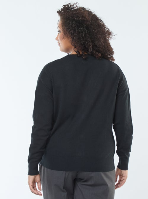 Cárdigan de punto fino con abertura abotonada - Kiabi