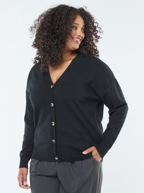 Cárdigan de punto fino con abertura abotonada - Kiabi