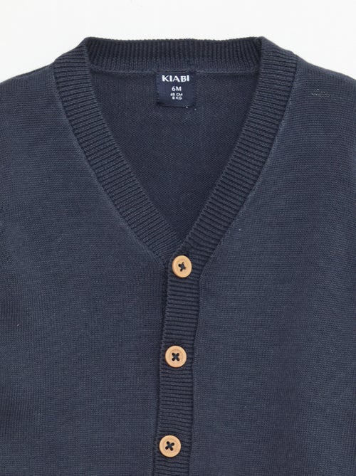 Cárdigan de punto fino con cuello en pico - Kiabi