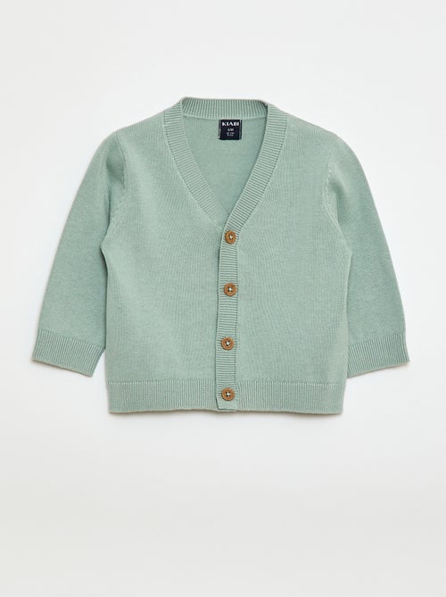 Cárdigan de punto fino con cuello en pico - Kiabi
