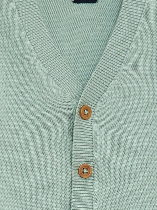 Cárdigan de punto fino con cuello en pico - Kiabi