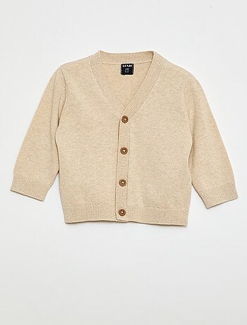 Cárdigan de punto fino con cuello en pico