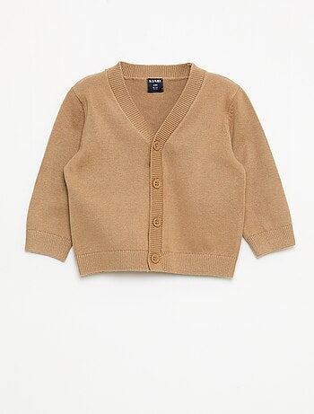 Cárdigan de punto fino con cuello en pico