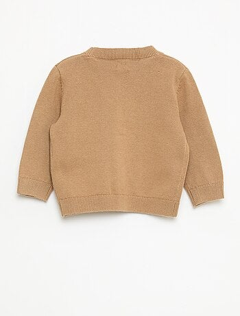 Cárdigan de punto fino con cuello en pico