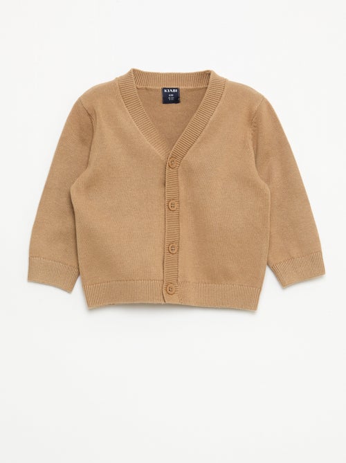 Cárdigan de punto fino con cuello en pico - Kiabi