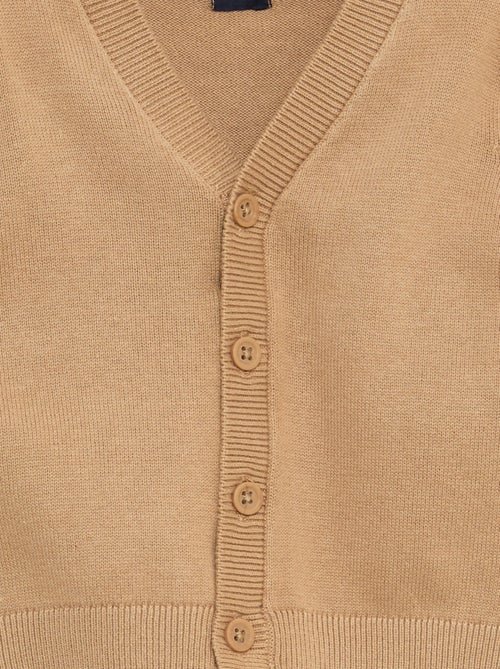 Cárdigan de punto fino con cuello en pico - Kiabi