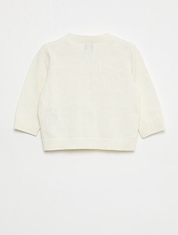 Cárdigan de punto fino con cuello en pico