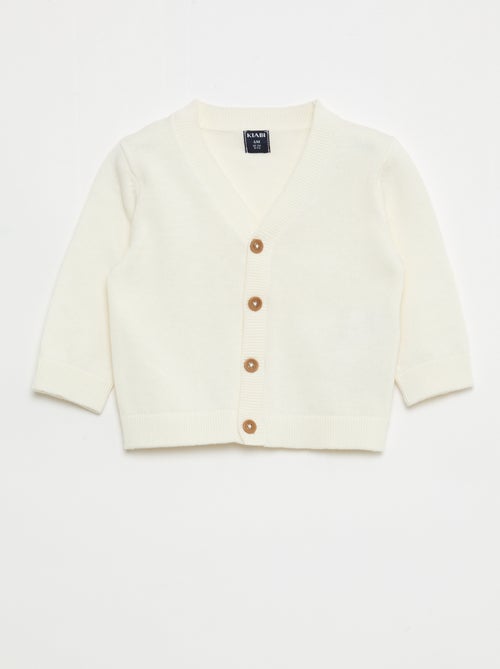 Cárdigan de punto fino con cuello en pico - Kiabi