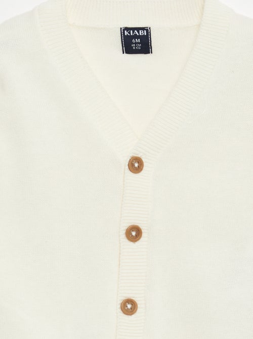 Cárdigan de punto fino con cuello en pico - Kiabi