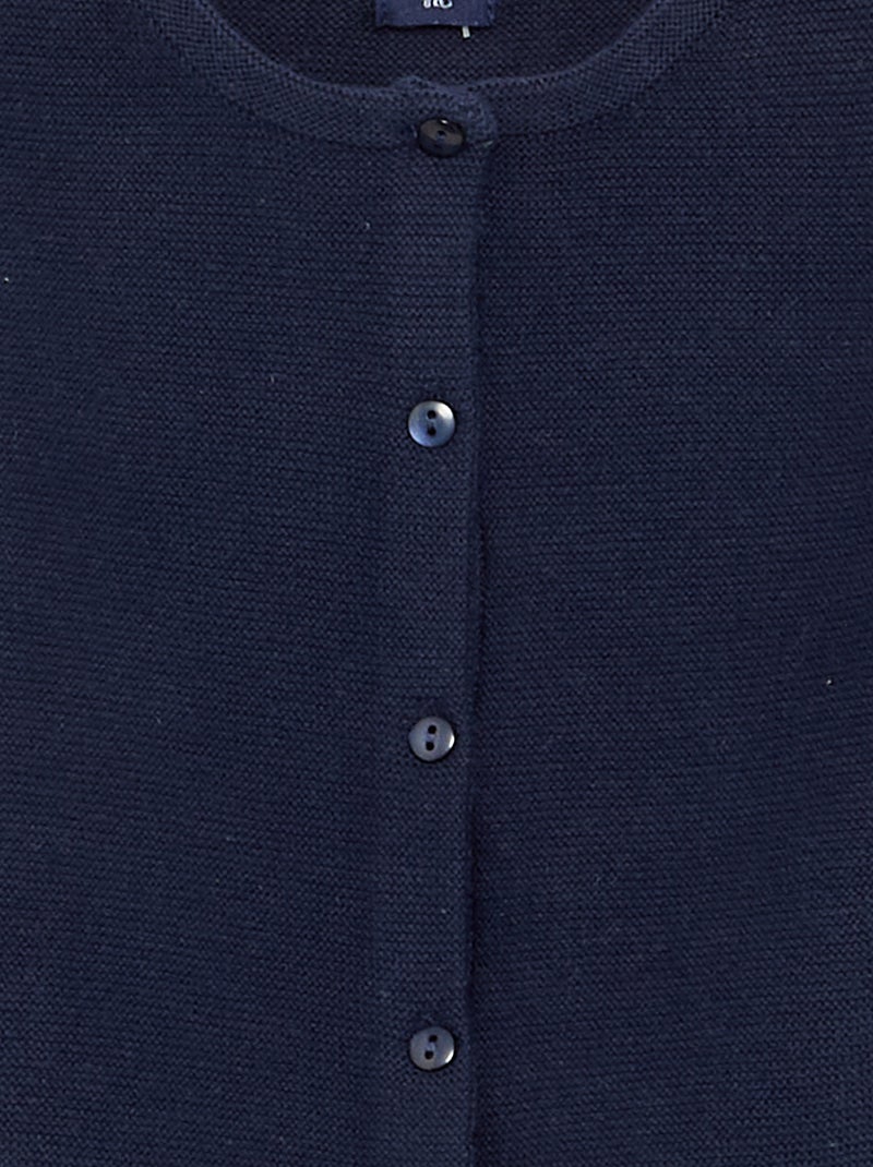Cárdigan de punto fino liso Azul - Kiabi