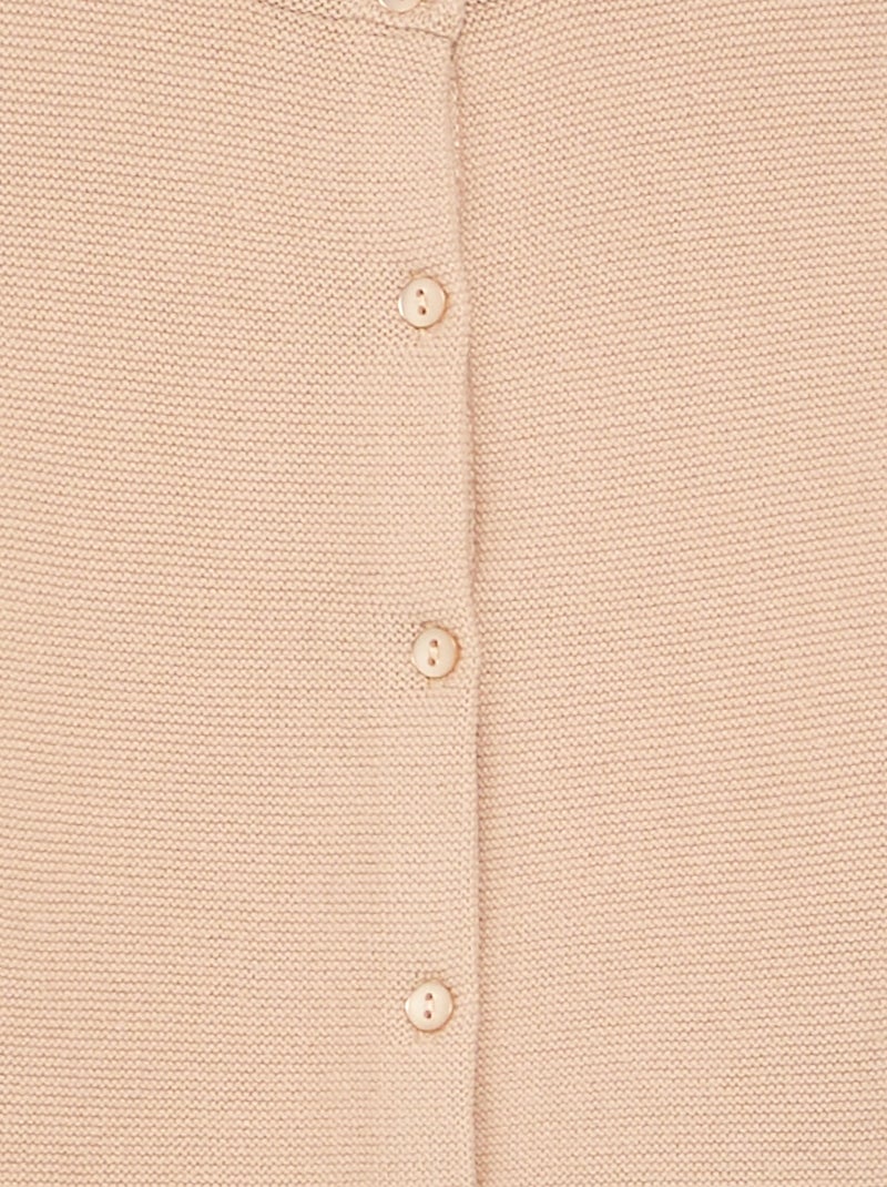 Cárdigan de punto fino liso Beige - Kiabi