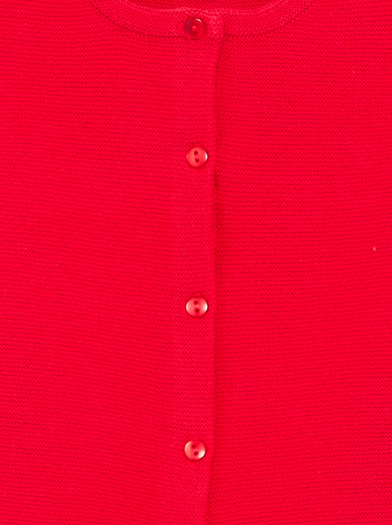 Cárdigan de punto fino liso Rojo - Kiabi