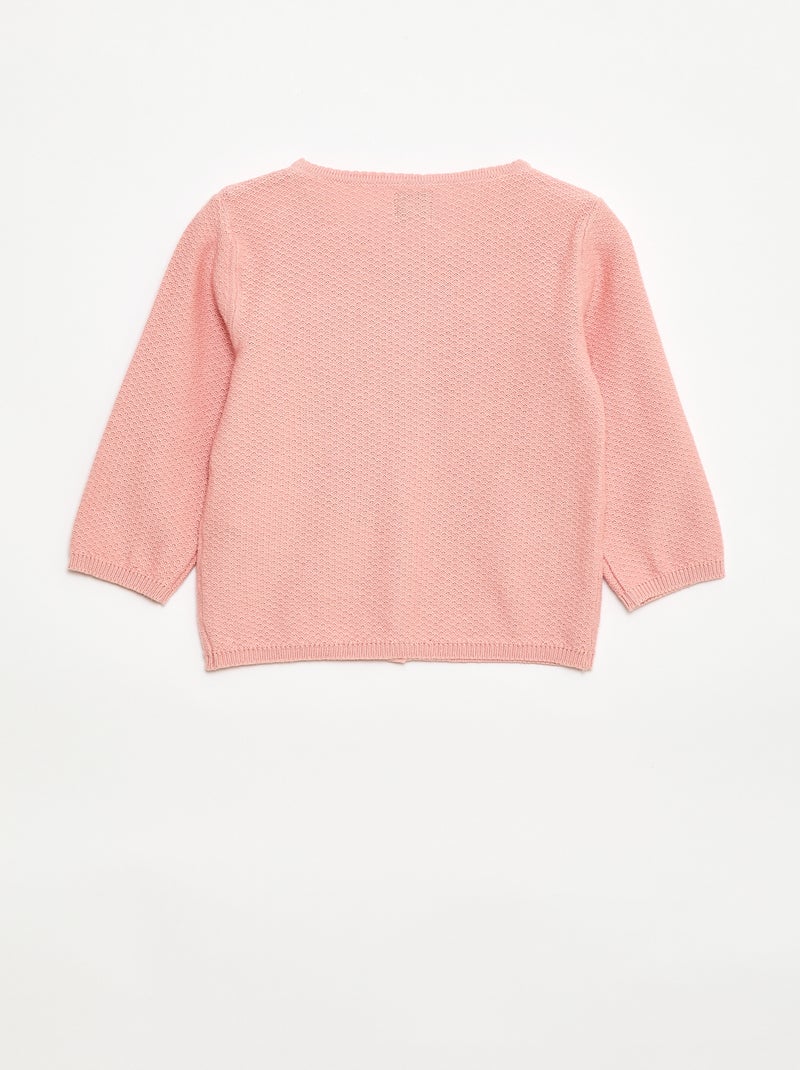 Cárdigan de punto fino liso Rosa - Kiabi