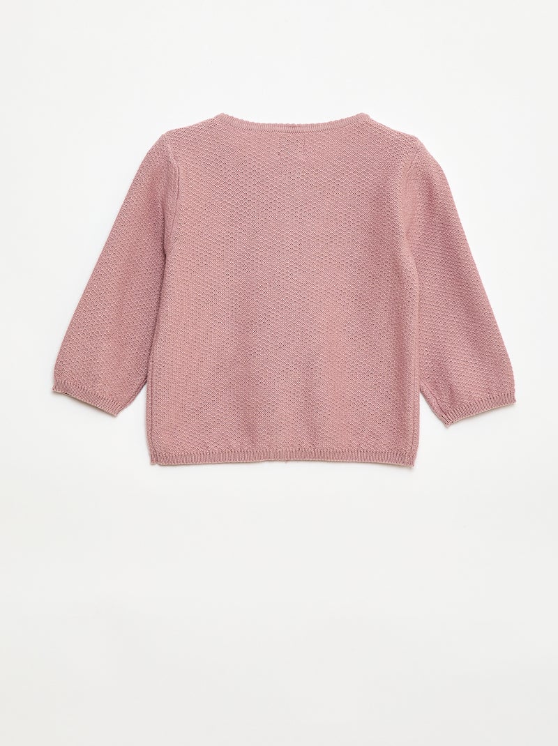 Cárdigan de punto fino liso Rosa - Kiabi