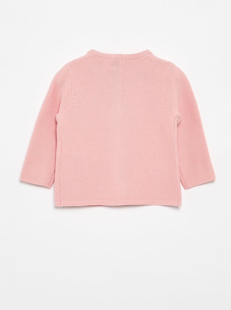 Cárdigan de punto fino liso Rosa - Kiabi