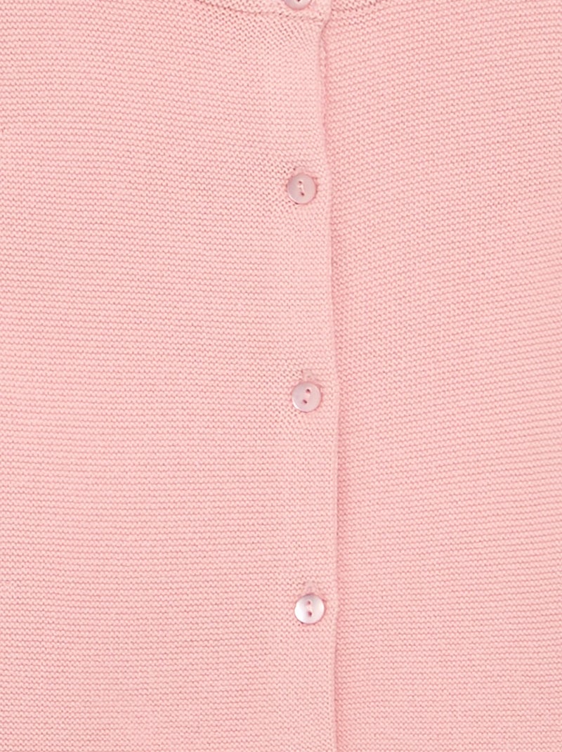 Cárdigan de punto fino liso Rosa - Kiabi