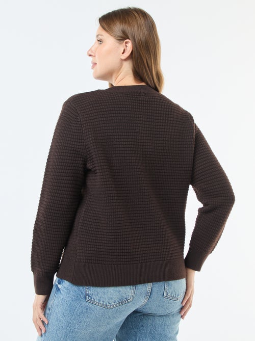 Cárdigan de punto gofrado con botones dorados - Kiabi