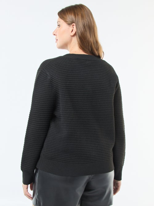 Cárdigan de punto gofrado con botones dorados - Kiabi