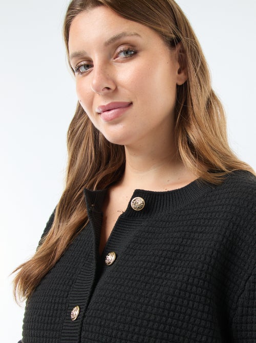 Cárdigan de punto gofrado con botones dorados - Kiabi