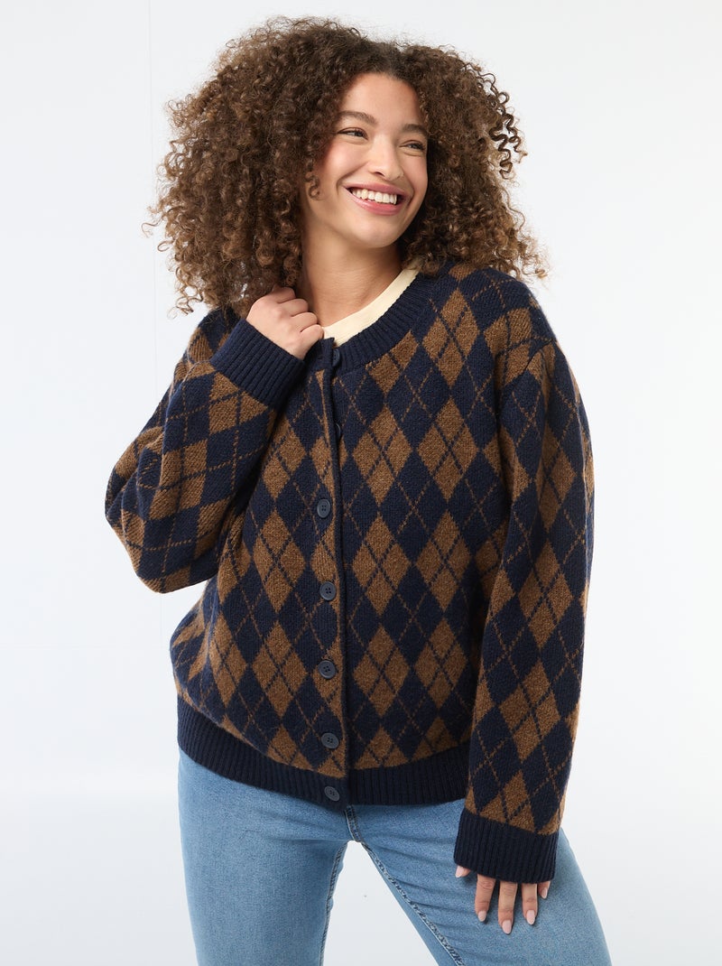 Cárdigan de punto grueso Azul - Kiabi