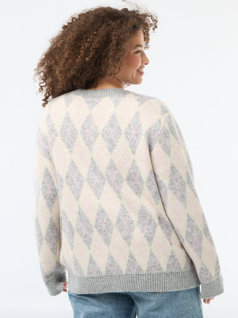 Cárdigan de punto grueso Blanco - Kiabi