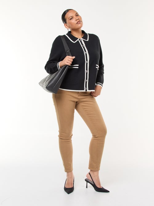 Cárdigan de punto grueso con 2 bolsillos y botones originales - Kiabi