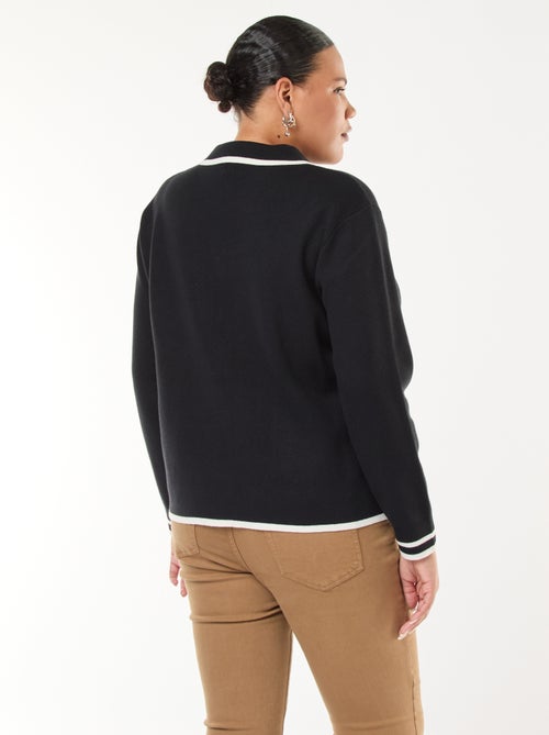 Cárdigan de punto grueso con 2 bolsillos y botones originales - Kiabi